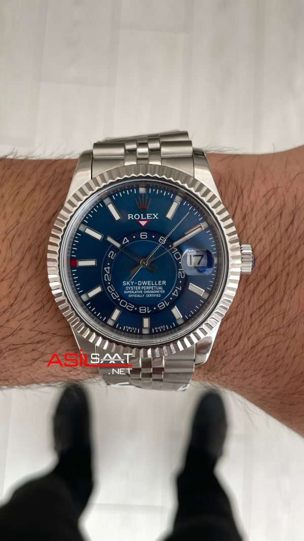 Rolex Sky Dweller Mavi 336934 Jubilee 42mm Swiss ETA Saat Rolex Sky Dweller Mavi 336934 Jubilee 42mm Swiss ETA Saat