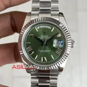 Rolex Day Date Yeşil Kadran 228239 Olive Green 40mm Replika Saat