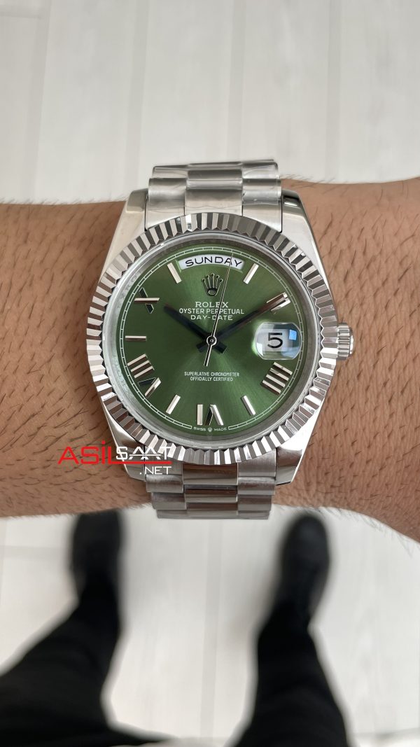Rolex Day Date Yeşil Kadran 228239 Olive Green 40mm Replika Saat Rolex Day Date Yeşil Kadran 228239 Olive Green 40mm Replika Saat