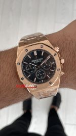 Audemars Piguet Royal Oak Chronograph 26240OR Siyah Kadran Rose Replika Saat