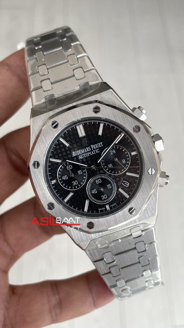 Audemars Piguet Royal Oak Chronograph 26240ST Siyah Kadran 41 mm Silver Replika Saat