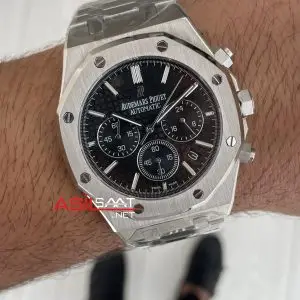 Audemars Piguet Royal Oak Chronograph 26240ST Siyah Kadran 41 mm Silver Replika Saat