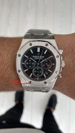 Audemars Piguet Royal Oak Chronograph 26240ST Siyah Kadran 41 mm Silver Replika Saat