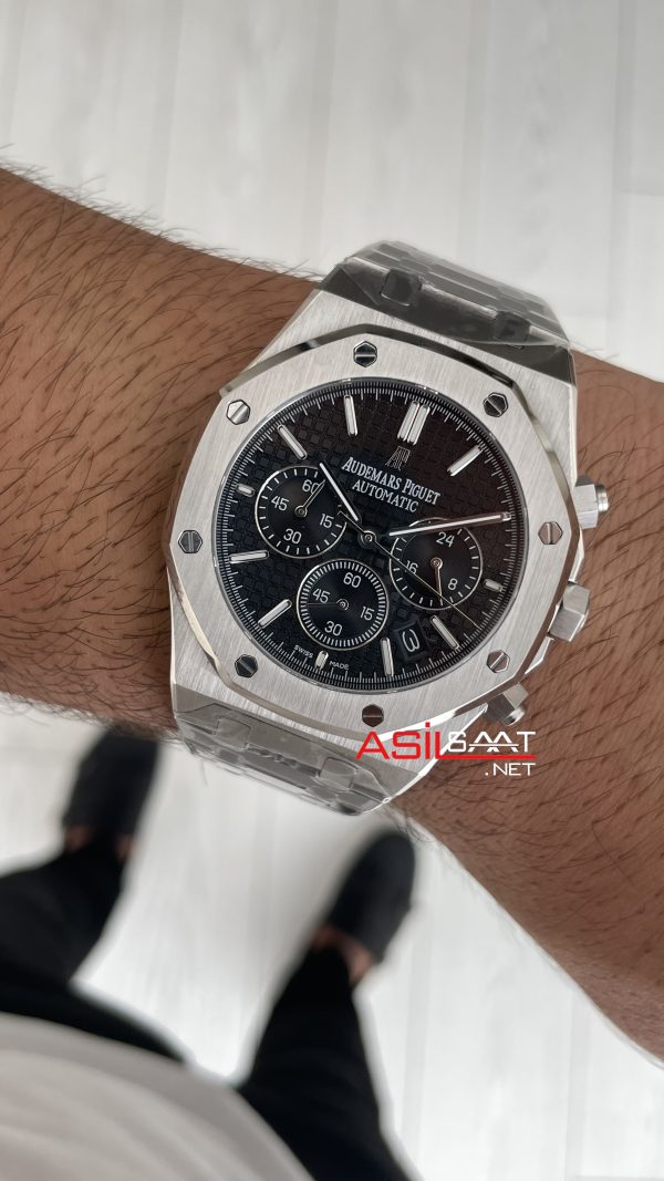 Audemars Piguet Royal Oak Chronograph 26240ST Siyah Kadran 41 mm Silver Replika Saat