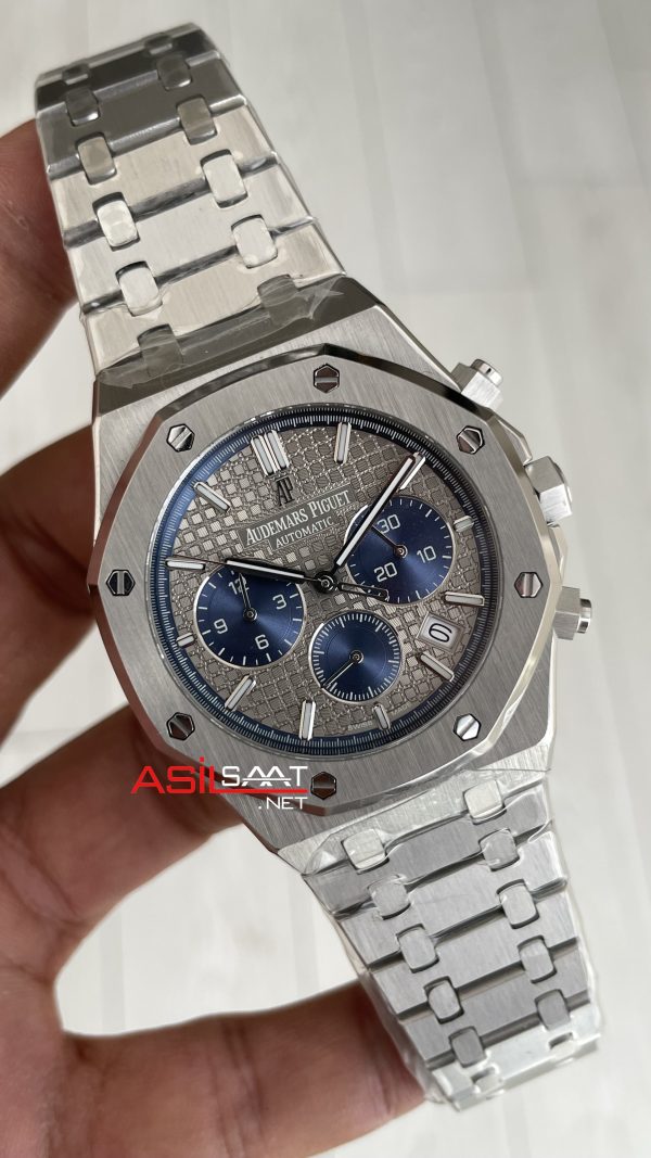 Audemars Piguet Royal Oak Chronograph 26331IP Gri Kadran 20th Anniversary 41mm Silver Replika Saat Audemars Piguet Royal Oak Chronograph 26331IP Gri Kadran 20th Anniversary 41mm Silver Replika Saat