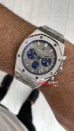 Audemars Piguet Royal Oak Chronograph 26331IP Gri Kadran 20th Anniversary 41mm Silver Replika Saat