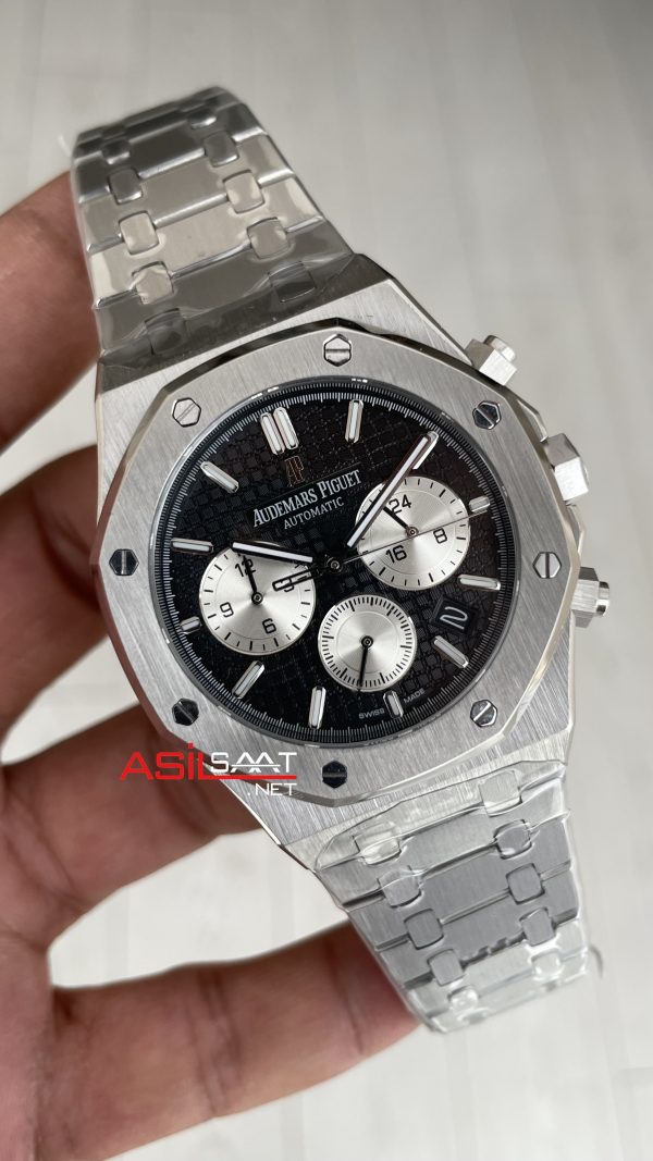 Audemars Piguet Royal Oak Chronograph 26331ST Siyah Kadran 41mm Silver Replika Saat