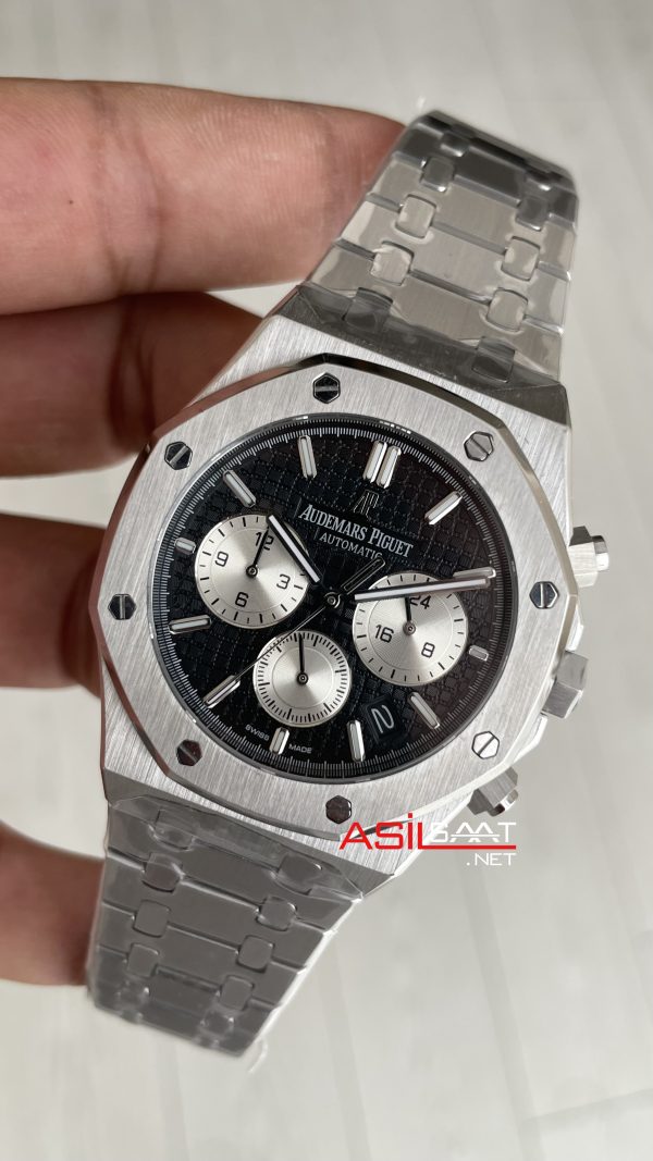 Audemars Piguet Royal Oak Chronograph 26331ST Siyah Kadran 41mm Silver Replika Saat