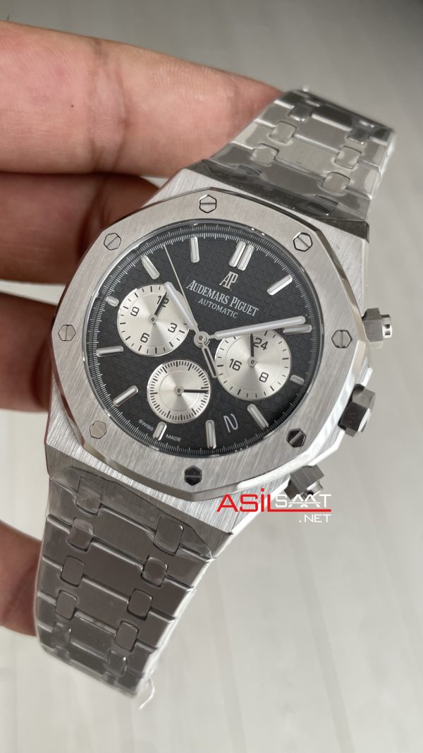 Audemars Piguet Royal Oak Chronograph 26331ST Siyah Kadran 41mm Silver Replika Saat
