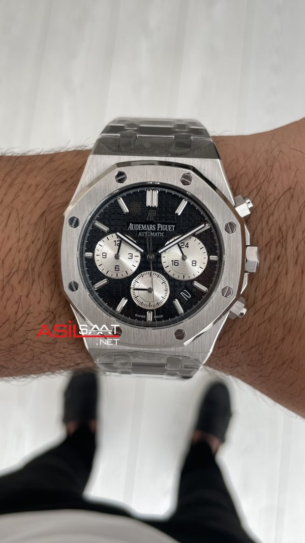 Audemars Piguet Royal Oak Chronograph 26331ST Siyah Kadran 41mm Silver Replika Saat