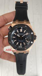 Audemars Piguet Royal Oak Offshore Diver Cup 15709TR Siyah Kadran 42mm Rose Replika Saat