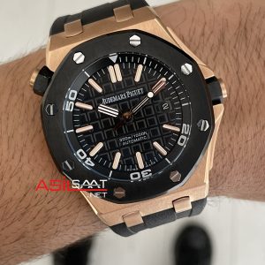Audemars Piguet Royal Oak Offshore Diver Cup 15709TR Siyah Kadran 42mm Rose Replika Saat
