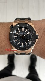 Audemars Piguet Royal Oak Offshore Diver Cup 15709TR Siyah Kadran 42mm Rose Replika Saat