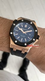 Audemars Piguet Royal Oak Offshore Diver Cup 15709TR Siyah Kadran 42mm Rose Replika Saat