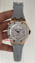 Audemars Piguet Royal Oak Offshore Diver Japan Limited Edition Gri Kadran 15711OI Rose 42mm Replika Saat