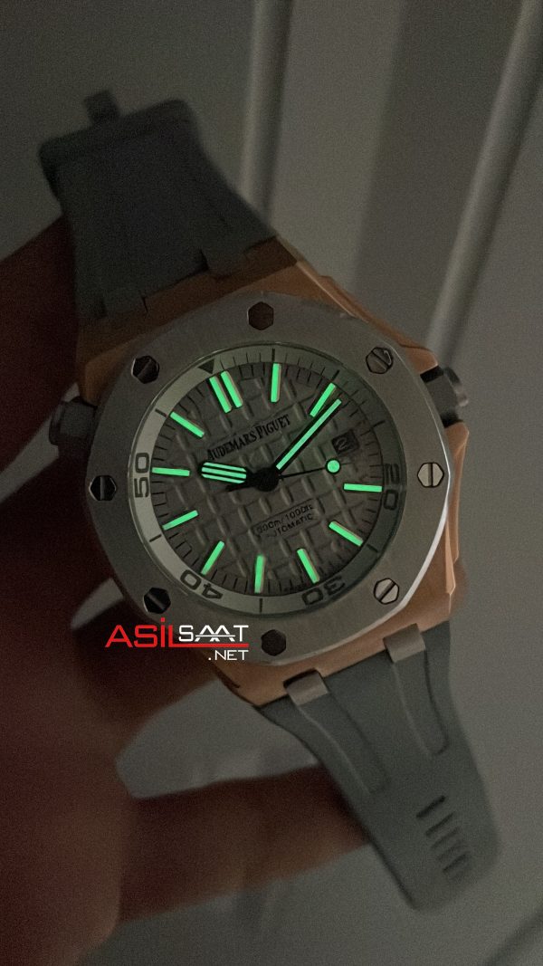 Audemars Piguet Royal Oak Offshore Diver Japan Limited Edition Gri Kadran 15711OI Rose 42mm Replika Saat