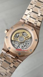 Audemars Piguet Royal Oak Skeleton 15407OR Double Balance iskelet Rose Replika Saat
