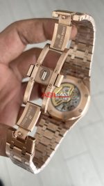 Audemars Piguet Royal Oak Skeleton 15407OR Double Balance iskelet Rose Replika Saat