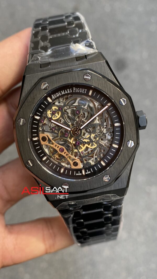 Audemars Piguet Royal Oak Skeleton 15416CE Black PVD Replika Saat