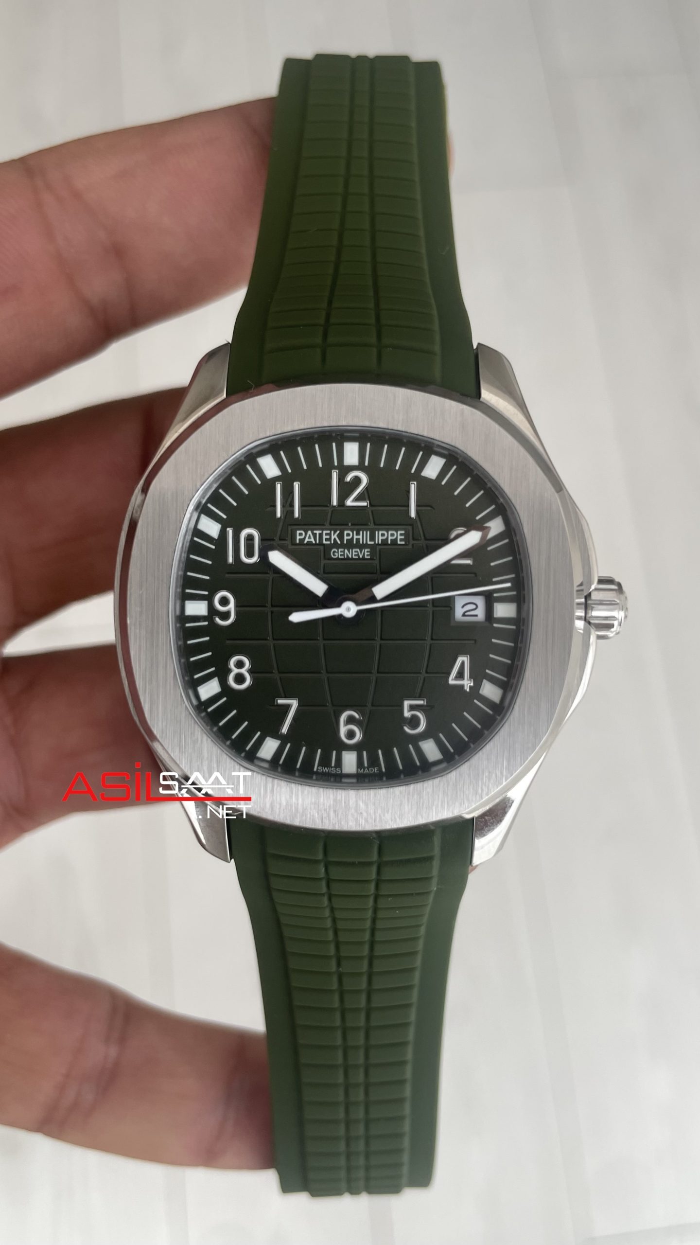 Patek Philippe Aquanaut Yeşil Kadran 5168G Silver 40 mm Replika Saat Patek Philippe Aquanaut Yeşil Kadran 5168G Silver 40 mm Replika Saat