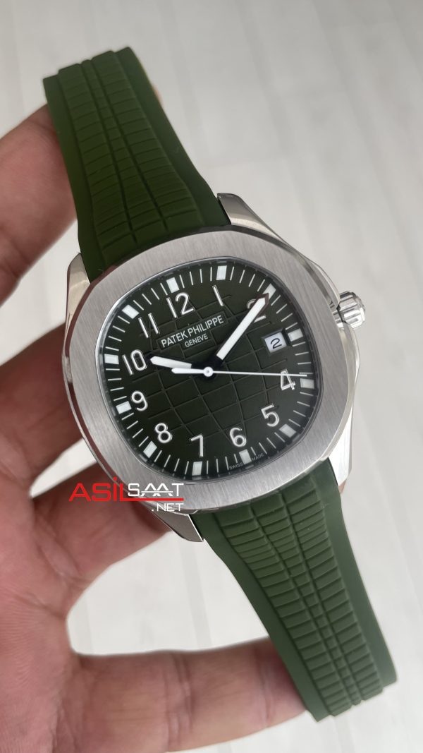 Patek Philippe Aquanaut Yeşil Kadran 5168G Silver 40 mm Replika Saat Patek Philippe Aquanaut Yeşil Kadran 5168G Silver 40 mm Replika Saat