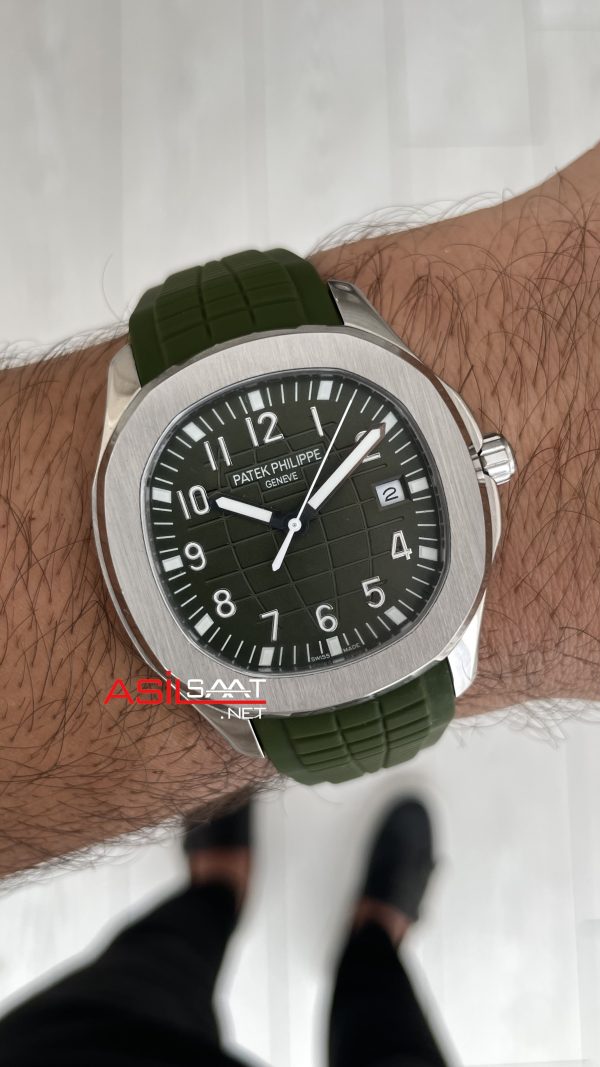 Patek Philippe Aquanaut Yeşil Kadran 5168G Silver 40 mm Replika Saat Patek Philippe Aquanaut Yeşil Kadran 5168G Silver 40 mm Replika Saat