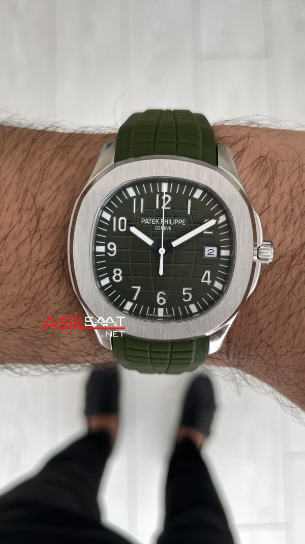 Patek Philippe Aquanaut Yeşil Kadran 5168G Silver 40 mm Replika Saat Patek Philippe Aquanaut Yeşil Kadran 5168G Silver 40 mm Replika Saat