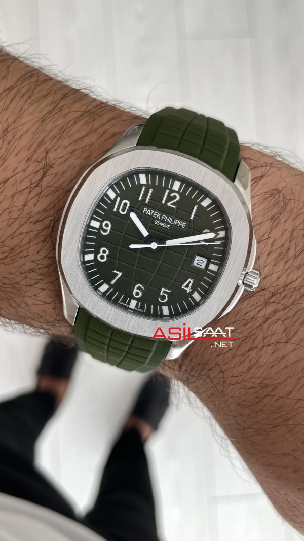 Patek Philippe Aquanaut Yeşil Kadran 5168G Silver 40 mm Replika Saat Patek Philippe Aquanaut Yeşil Kadran 5168G Silver 40 mm Replika Saat