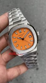 Patek Philippe Nautilus 40 mm Turuncu Kadran 5711 Silver Replika PPNA007