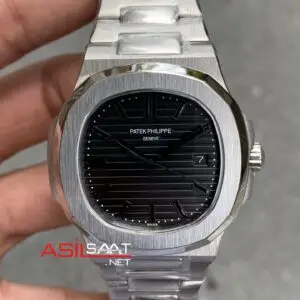 Patek Philippe Nautilus 40 th Year Anniversary Siyah Kadran 40 mm 5711 Silver Replika Saat PPNA018
