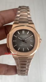 Patek Philippe Nautilus 40th Year Anniversary 5711 Gri Kadran 40 mm Rose Replika Saat