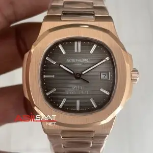 Patek Philippe Nautilus 40th Year Anniversary 5711 Gri Kadran 40 mm Rose Replika Saat
