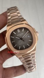 Patek Philippe Nautilus 40th Year Anniversary 5711 Gri Kadran 40 mm Rose Replika Saat