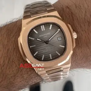 Patek Philippe Nautilus 40th Year Anniversary 5711 Gri Kadran 40 mm Rose Replika Saat