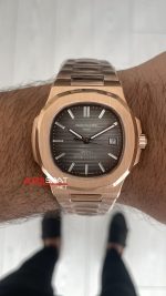 Patek Philippe Nautilus 40th Year Anniversary 5711 Gri Kadran 40 mm Rose Replika Saat