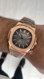 Patek Philippe Nautilus 40th Year Anniversary 5711 Gri Kadran 40 mm Rose Replika Saat