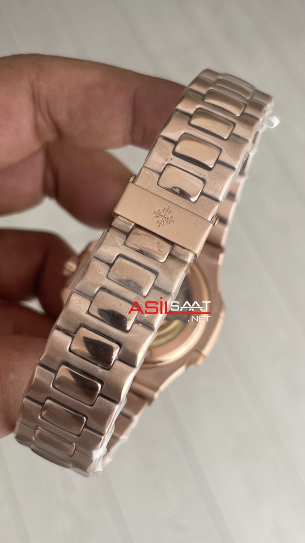 Patek Philippe Nautilus 40th Year Anniversary 5711 Gri Kadran 40 mm Rose Replika Saat