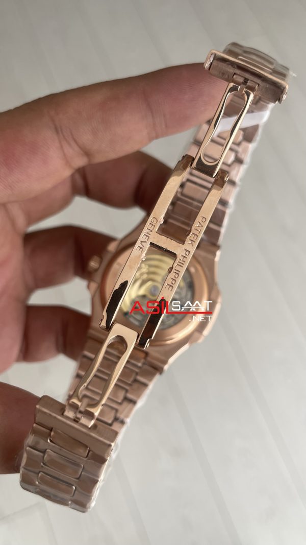 Patek Philippe Nautilus 40th Year Anniversary 5711 Gri Kadran 40 mm Rose Replika Saat
