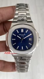 Patek Philippe Nautilus 40th Year Anniversary Platinum Blue 40 mm 5711 Silver 40. Yıla Özel Mavi Kadran Replika Saat