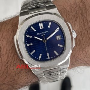 Patek Philippe Nautilus 40th Year Anniversary Platinum Blue 40 mm 5711 Silver 40. Yıla Özel Mavi Kadran Replika Saat