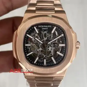 Patek Philippe Nautilus İskelet 5711 Rose 40 mm Skeleton Replika Saat
