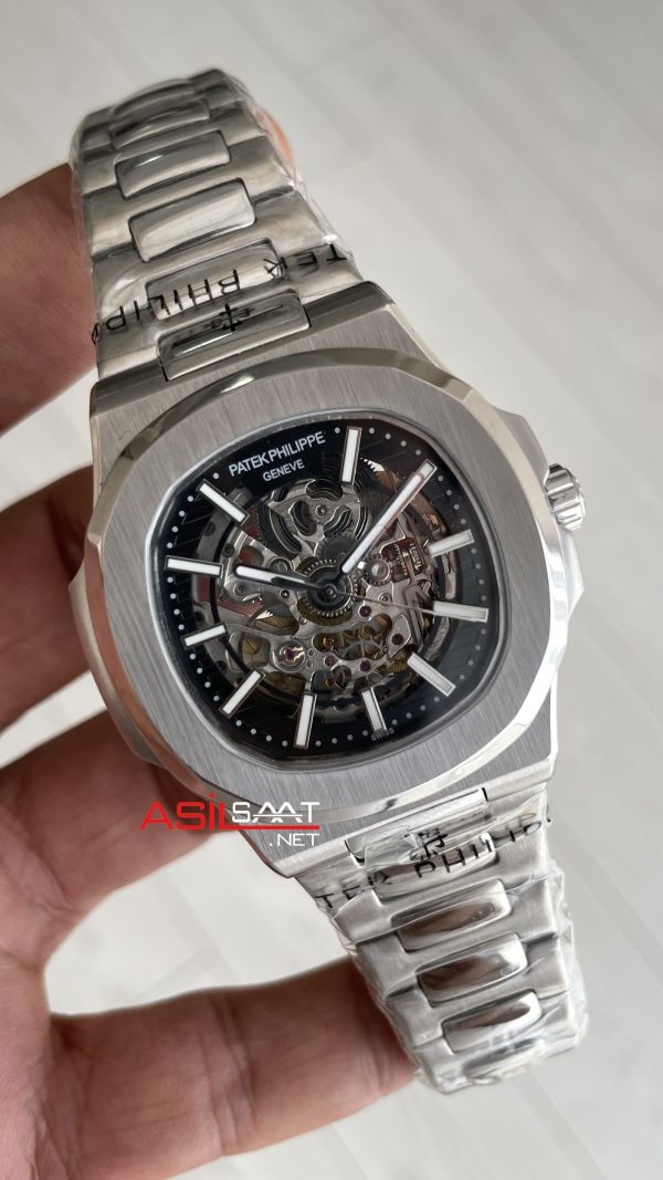 Patek Philippe Nautilus İskelet 5711 Silver 40 mm Skeleton Replika Saat