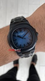 Patek Philippe Nautilus Mavi Kadran 5711 PVD Black 40 mm Replika Saat