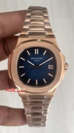 Patek Philippe Nautilus Mavi Kadran 5711 Rose 40 mm Replika Saat