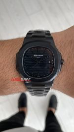 Patek Philippe Nautilus Siyah Kadran 5711 PVD Black 40 mm Replika Saat