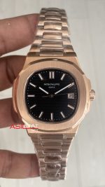 Patek Philippe Nautilus Siyah Kadran 5711R Rose 40 mm Replika Saat