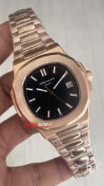 Patek Philippe Nautilus Siyah Kadran 5711R Rose 40 mm Replika Saat