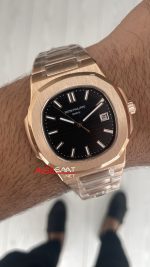 Patek Philippe Nautilus Siyah Kadran 5711R Rose 40 mm Replika Saat