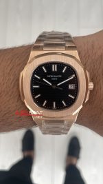 Patek Philippe Nautilus Siyah Kadran 5711R Rose 40 mm Replika Saat