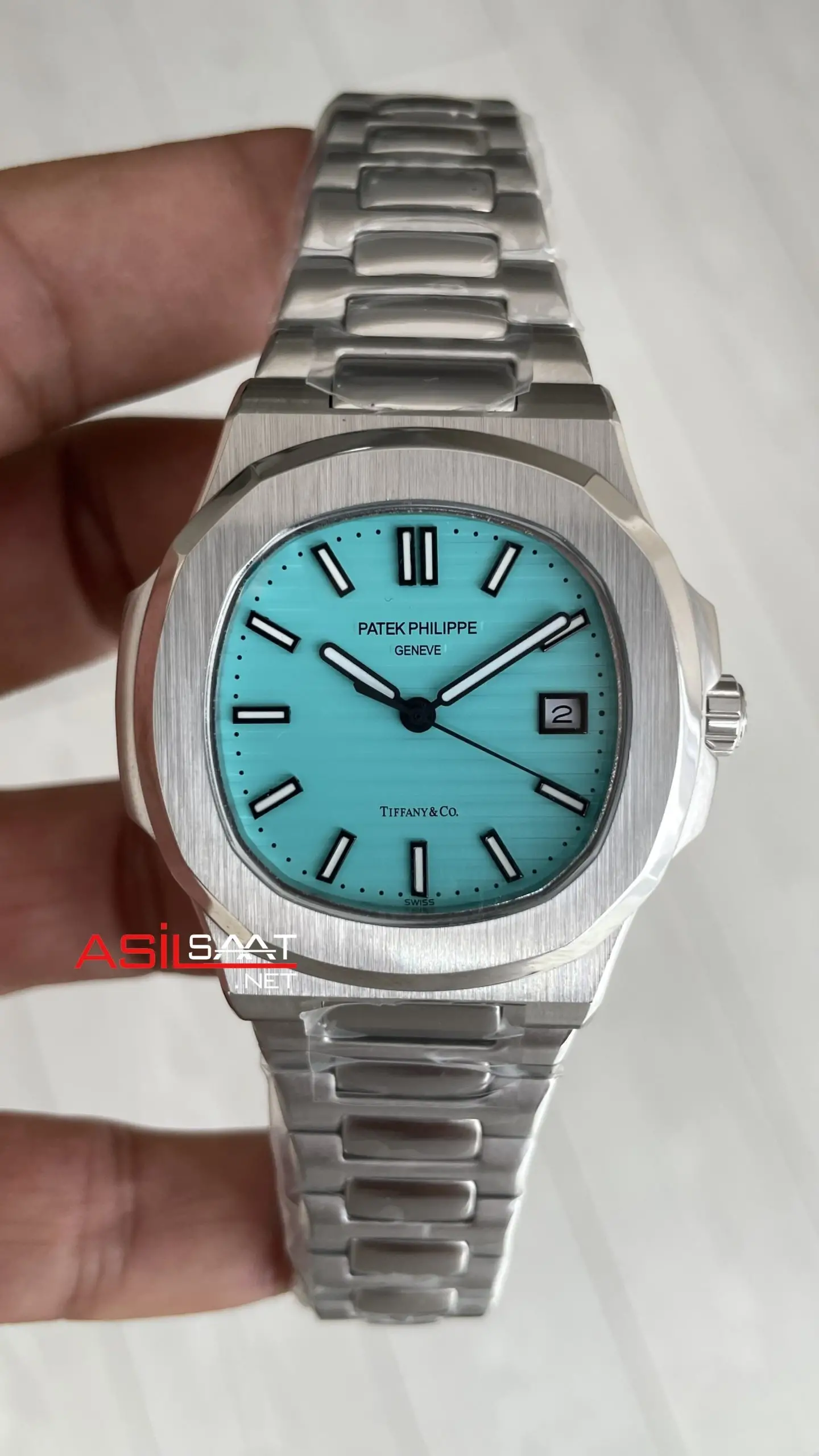 Patek Philippe Nautilus Tiffany 5711 Silver 40 mm Replika Saat Patek Philippe Nautilus Tiffany 5711 Silver 40 mm Replika Saat